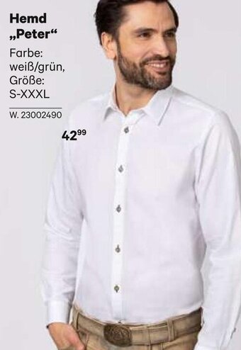 BayWa Hemd ,,Peter" Farbe: weiß/grün, Größe: S-XXXL Angebot