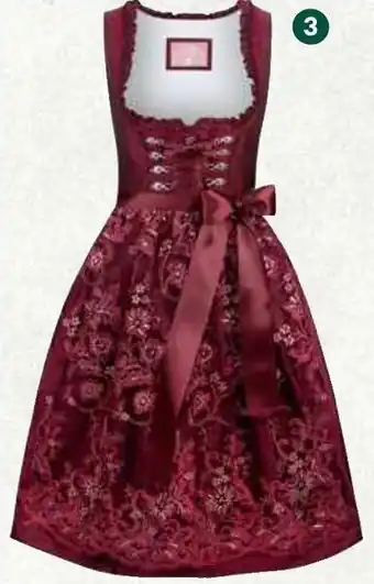 BayWa STOCKERPOINT Dirndl ,,Eva" Material: 100% Polyester, Farbe: dunkel-rot, Länge: 65 cm, Größe: 34-42 Angebot