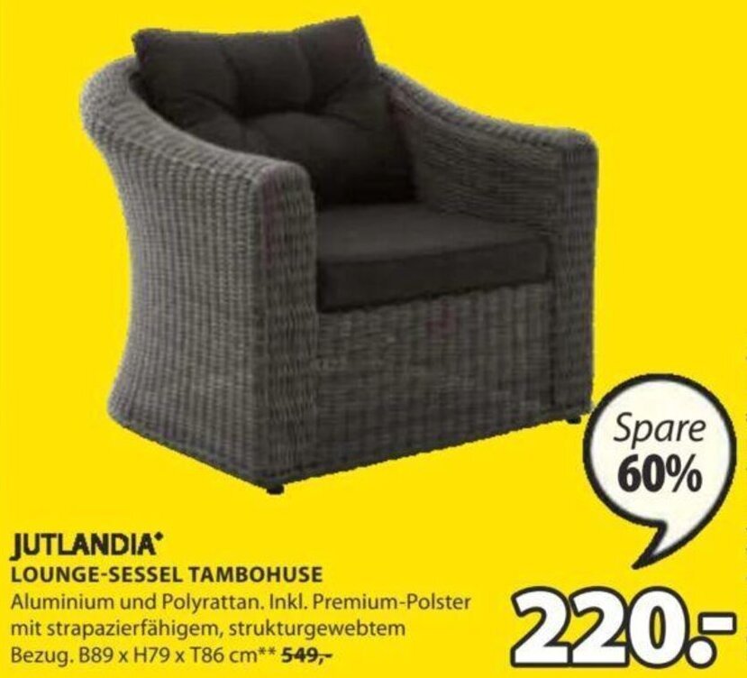 JUTLANDIA* LOUNGESESSEL TAMBOHUSE B89 x H79 x T86 cm** Angebot bei JYSK