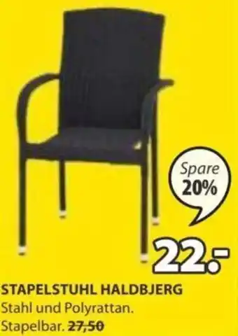JYSK STAPELSTUHL HALDBJERG Stahl und Polyrattan. Stapelbar. Angebot