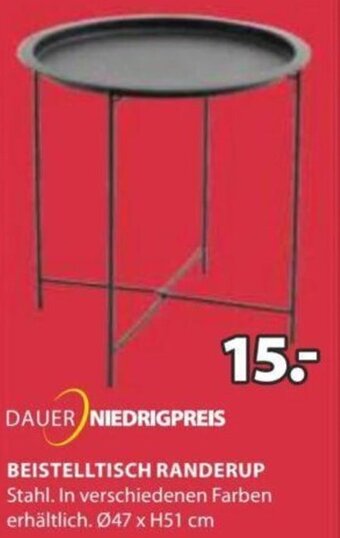 JYSK BEISTELLTISCH RANDERUP Stahl. In verschiedenen Farben erhältlich. Ø47 x H51 cm Angebot