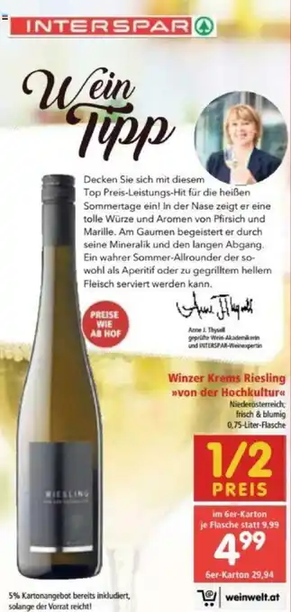 Interspar Winzer Krems Riesling Angebot