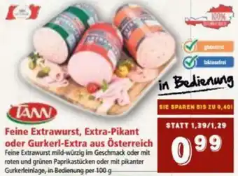 Interspar Feine Extrawurst Extra Pikant Oder Gurkerl-Extra Aus Österreich Angebot