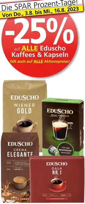 Spar auf ALLE Eduscho Kaffees & Kapseln Angebot
