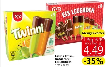 Spar Eskimo Twinni, Nogger oder Eis Legenden 470-648 ml Angebot