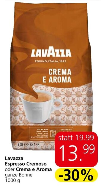Spar Lavazza Espresso Cremoso oder Crema e Aroma ganze Bohne 1000 g Angebot