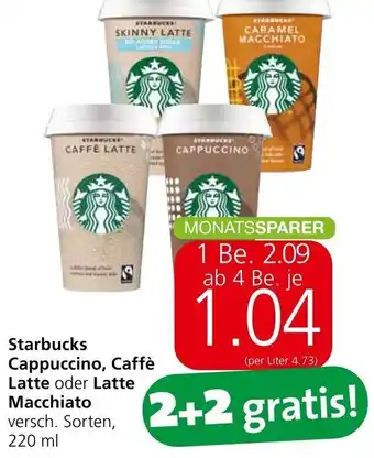 Spar Starbucks Cappuccino, Caffè Latte oder Latte Macchiato versch. Sorten, 220 ml Angebot