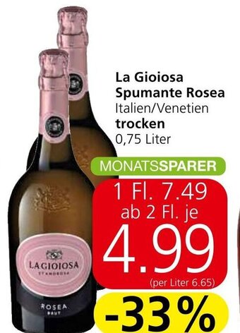 Spar La Gioiosa Spumante Rosea Italien/Venetien trocken 0,75 Liter Angebot