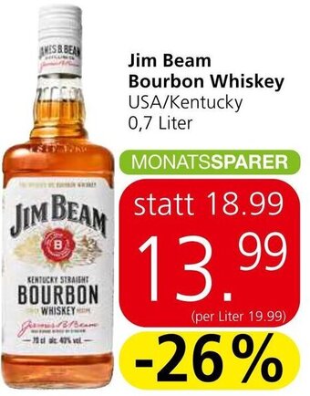 Spar Jim Beam Bourbon Whiskey USA/Kentucky 0,7 Liter Angebot