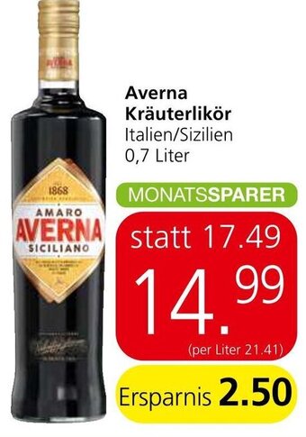 Spar Averna Kräuterlikör Italien/Sizilien 0,7 Liter Angebot