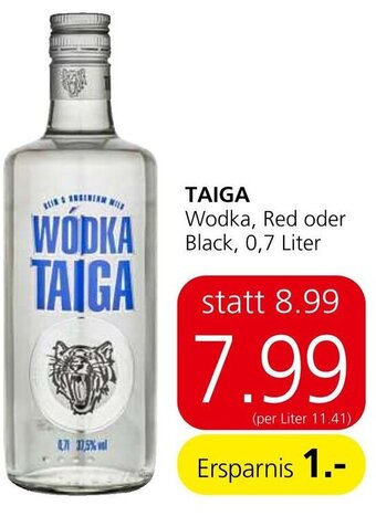 Spar TAIGA Wodka, Red oder Black, 0,7 Liter Angebot