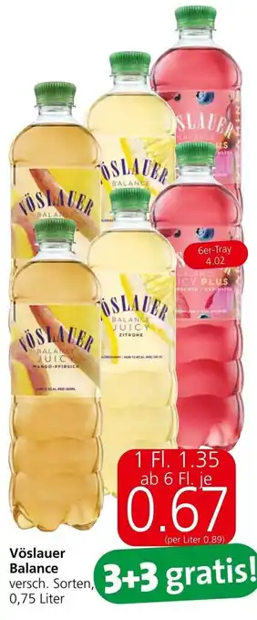 Spar Vöslauer Balance versch. Sorten, 0,75 Liter Angebot