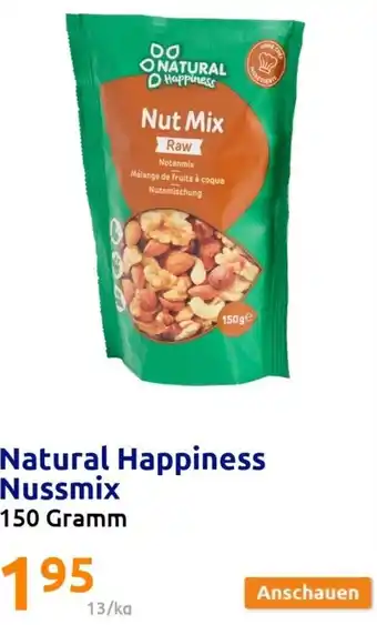 Action Natural Happiness Nussmix 150 Gramm Angebot