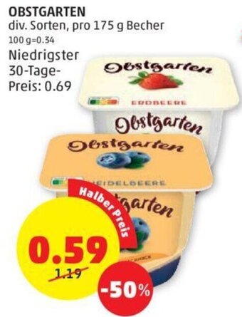 PENNY OBSTGARTEN div. Sorten, pro 175 g Becher Angebot