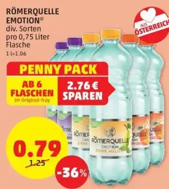 PENNY RÖMERQUELLE EMOTION* div. Sorten pro 0,75 Liter Flasche Angebot