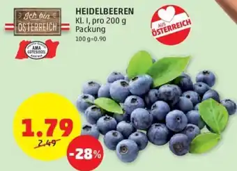 PENNY HEIDELBEEREN Kl. I, pro 200 g Angebot