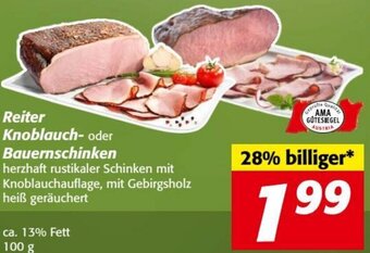 Nah&Frisch Reiter Knoblauch- oder Bauernschinken 100 g Angebot