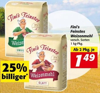 Nah&Frisch Fini's Feinstes Weizenmehl versch. Sorten 1 kg-Pkg. Angebot
