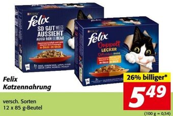 Nah&Frisch Felix Katzennahrung versch. Sorten 12 x 85 g-Beutel Angebot