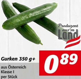 Nah&Frisch Gurken 350 g+ aus Österreich Klasse I per Stück Angebot