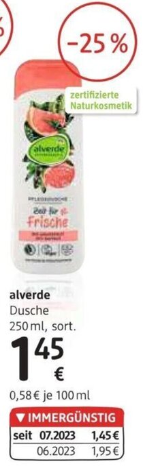 dm alverde Dusche 250 ml, sort. Angebot