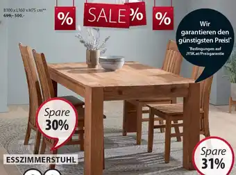 JYSK ESSTISCH OLLERUP Massive Eiche und Eichenfurnier. Exkl. Zusatzplatten. B100 x L200 x H75 cm Angebot