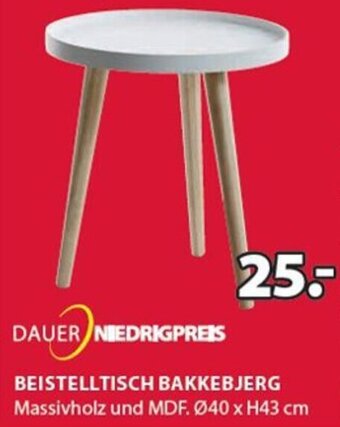 JYSK BEISTELLTISCH BAKKEBJERG Massivholz und MDF. Ø40 x H43 cm Angebot