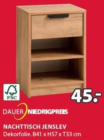JYSK NACHTTISCH JENSLEV Dekorfolie. B41 x H57 x T33 cm Angebot