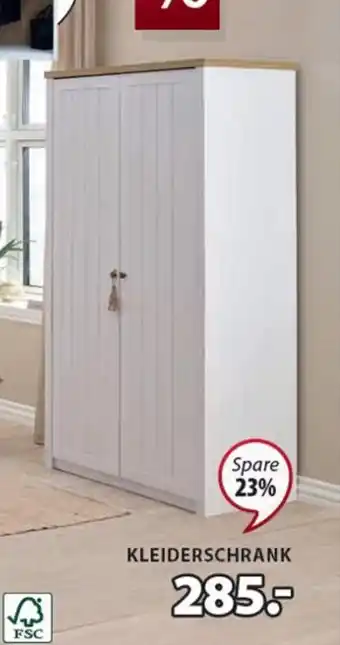 JYSK KLEIDERSCHRANK MARKSKEL Dekorfolie und MDF. B112 x H210 x T61 cm Angebot