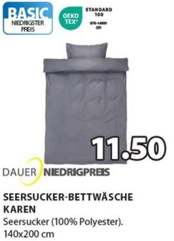 JYSK SEERSUCKER-BETTWÄSCHE KAREN Seersucker (100% Polyester). 140x200 cm Angebot