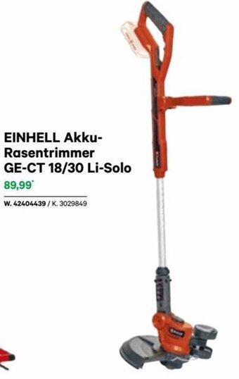 Lagerhaus EINHELL Akku-Rasentrimmer GE-CT 18/30 Li-Solo Angebot