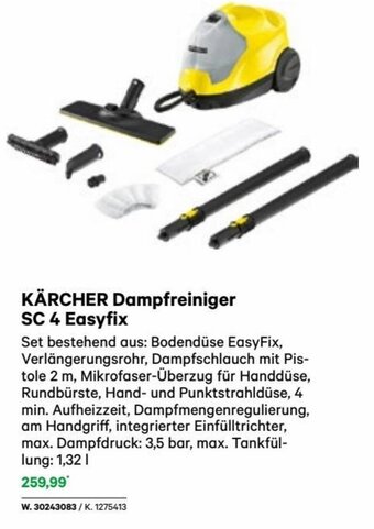 Lagerhaus KÄRCHER Dampfreiniger SC 4 Easyfix Angebot