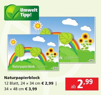 Pagro Diskont Naturpapierblock 12 Blatt, 24 x 34 cm Angebot