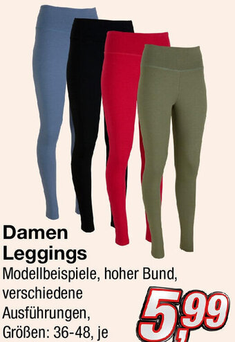 KiK Damen Leggings Modellbeispiele, hoher Bund, verschiedene Ausführungen, Größen: 36-48, je Angebot