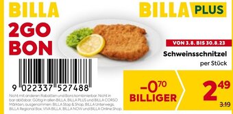 Billa Schweinsschnitzel per Stück Angebot