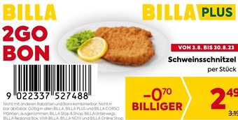 Billa Schweinsschnitzel per Stück Angebot
