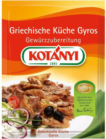 Billa Kotányi griechische küche gyros gewürzzubereitung Angebot