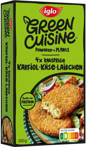 Billa Iglo green cuisine karfiol käse laibchen Angebot