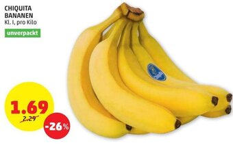 PENNY CHIQUITA BANANEN Kl. I, pro Kilo Angebot