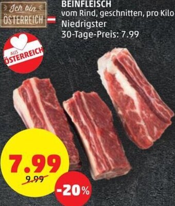 PENNY BEINFLEISCH vom Rind, geschnitten, pro Kilo Angebot