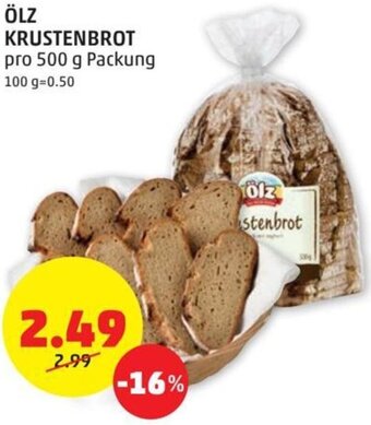 PENNY ÖLZ KRUSTENBROT pro 500 g Packung Angebot