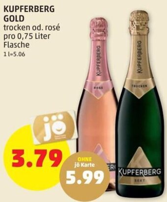 PENNY KUPFERBERG GOLD trocken od. rosé pro 0,75 Liter Flasche Angebot