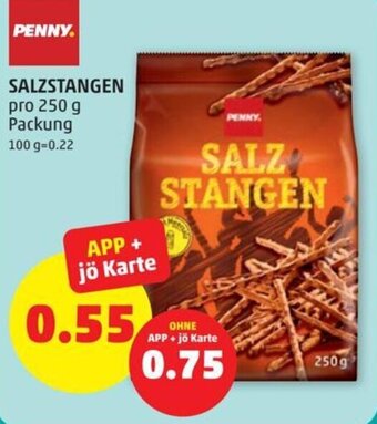 PENNY SALZSTANGEN pro 250 g Packung Angebot