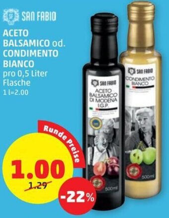 PENNY ACETO BALSAMICO od. CONDIMENTO BIANCO pro 0,5 Liter Flasche Angebot