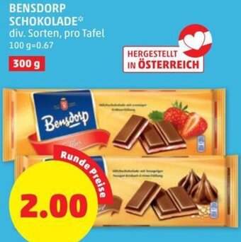 PENNY BENSDORP SCHOKOLADE* div. Sorten, pro Tafel Angebot