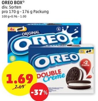 PENNY OREO BOX* div. Sorten pro 170 g-176 g Packung Angebot
