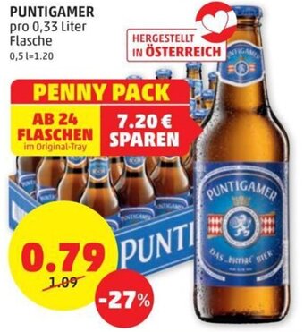 PENNY PUNTIGAMER pro 0,33 Liter Flasche Angebot