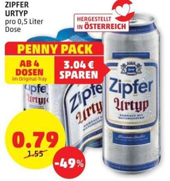 PENNY ZIPFER URTYP pro 0,5 Liter Dose Angebot