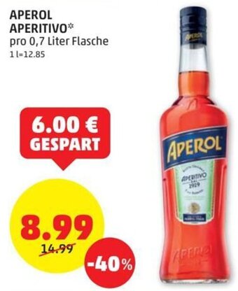 PENNY APEROL APERITIVO* pro 0,7 Liter Flasche Angebot