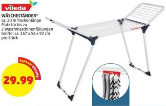 PENNY vileda WÄSCHESTÄNDER* ca. 20 m Trockenlänge Platz für bis zu Angebot